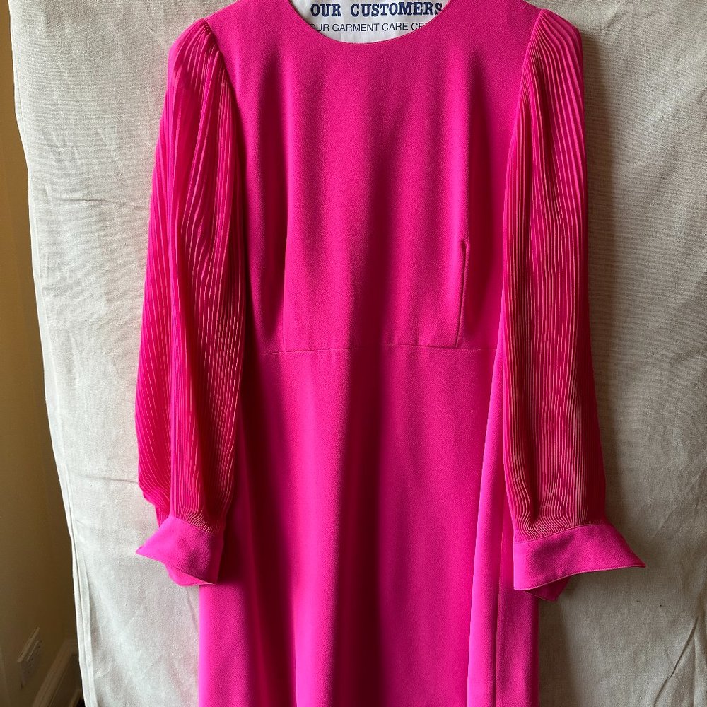 J.Crew hot pink long sleeve dress